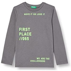 United Colors of Benetton Lang shirt voor kinderen en jongeren, Grafiet grijs 01 V, 170 cm