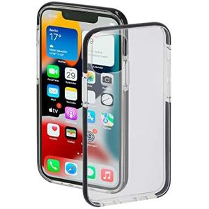 Hama Beschermhoes voor iPhone 13, beschermhoes voor Apple van TPU, zachte beschermhoes, telefoonhoes met stootvast frame) transparant, zwart