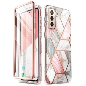 i-Blason Cosmo-serie hoesje voor Samsung Galaxy S22+ Plus 5g (release 2022), slanke full-body stijlvolle beschermende bumper case met ingebouwde schermbeschermer (marmer)