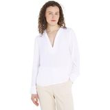 TOMMY HILFIGER - Blouse - Wit - Viscose - Lange Mouwen - V-hals
