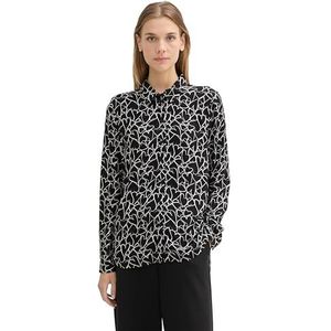 TOM TAILOR Denim Damesblouse, 36534 - Black White Heart Print, M