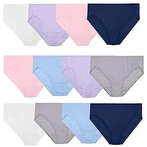 Fruit of the Loom Vrouwen Vrouwen Vrouwen Microfiber Hi-Cut Underwear ondergoed (12 stuks), Hi-cut – verschillende kleuren (12 stuks), XL