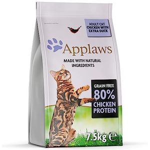 Applaws Complete Natuurlijke Kip met Extra Eend Droge Kattenvoeding voor Volwassen Katten - 7.5 kg Hersluitbare Zak