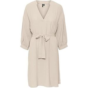Vero Moda VMPYE 3/4 ABK Dress WVN BTQ GA jurk, Whitecap Gray, M, wit (whitecap gray), M