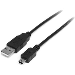 StarTech.com USB2HABM2M Mini USB 2.0-kabel, 1 m, 2 m A naar Mini B, M/M, USB 2.0 A naar mini-snoer, zwart