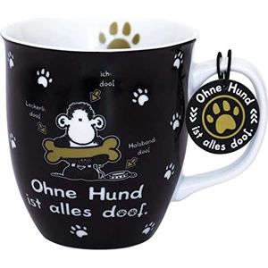 Sheepworld 45704 Tasse mit Motivdruck ""Ohne Hund ist alles doof."", mit Geschenktag