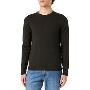 JACK & JONES Pullover trui heren Jjebasic Knit Crew Neck Noos , Forest Night/Detail: twisted with Black , XS