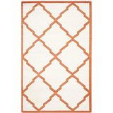 Rechthoekig tapijt voor binnen en buiten, geweven roosterweefsel, AMT421, in beige/oranje, 152 x 244 cm, voor tuin, terras of elke andere buitenruimte van SAFAVIEH.