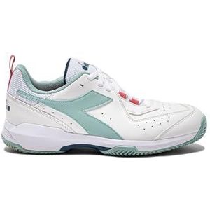Diadora S. Challenge 5 W SL Clay, tennisschoenen voor dames, wit/surf spray/legionblauw, 36,5 EU, White Surf Spray Legion Blue, 36.5 EU