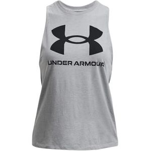 Under Armour Vrouwen Live Sportstyle Graphic Tank T-shirt, (035) Staal Medium Heide/Zwart/Zwart, S