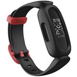 Fitbit Ace 3 Activity Tracker for Kids with Animated Clock Faces, Up to 8 days battery life & water resistant up to 50 m ,Black/Red