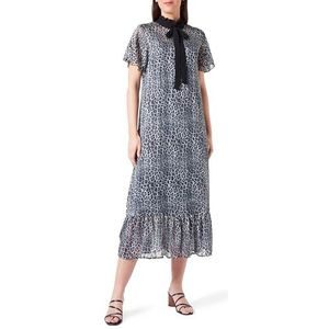COBIE Midi-jurk voor dames met luipaardprint, grijs, S