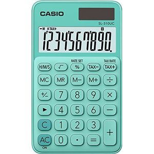 Casio SL-310UC-BU rekenmachine, 10-cijferig, blauw 0.8 x 7 x 11.8 cm groen