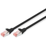 DIGITUS LAN kabel Cat 6 - 5m - RJ45 netwerkkabel - S/FTP afgeschermd - Compatibel met Cat 6A & Cat 7 - Zwart