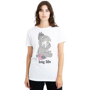 mandarin creative ltd Winnie The Pooh Eeyore Hug Life Valentijnsdag dames T-shirt, wit, medium, Wit, M