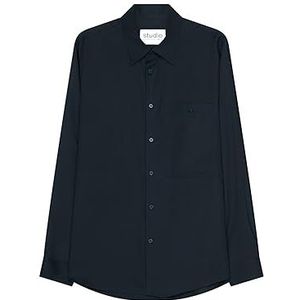 Seidensticker Studio Shirt - Regular Fit - gemakkelijk te strijken - Kent-kraag - lange mouwen - unisex - 100% Tencel, donkerblauw, S