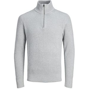 JACK & JONES Heren Jprperfect Knit Half Zip Sn Pullover, grijs (cool grey), XL