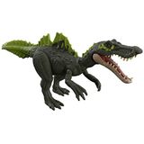 Mattel Jurassic World Dominion Brullende Roofdieren Ichthyovenator, dinosaurusfiguur, brullend geluid, razende aanval, fysiek en digitaal spel, vanaf 4 jaar HDX44