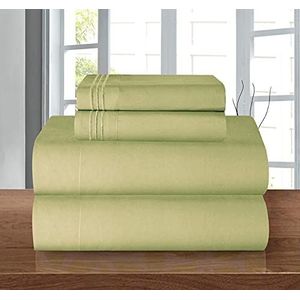 Elegant Comfort 4-delige 1500 draadtelling luxe ultra zachte Egyptische kwaliteit gezelligste lakenset, koning, salie/olijfgroen