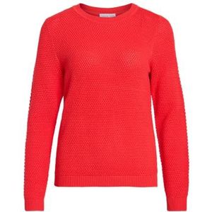 Vila Vidalo O-Neck L/S Knit Top-Noos voor dames, Poppy Red, XXL
