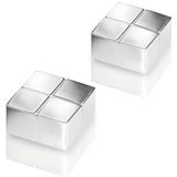 SIGEL BA704 Neodymium magneet, 2 x 2 x 1 cm, C10""Extra-Strong"" (N45), voor glazen magneetborden, zilver, 2 stuks