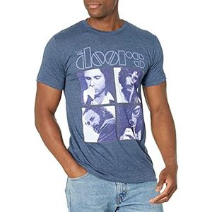 The Doors Men's Squares Photo T-Shirt, Navy, Medium