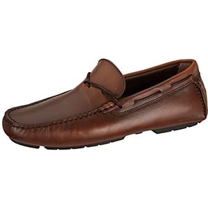 Tommy Hilfiger Heren Iconische Hilfiger lederen driver Fm0fm04445, Bruine Johannesbroodchocolade, 40 EU