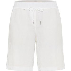 Brax Style.Mel B Bermuda Pure Linen Bermuda voor dames, wit (99), 36W / 32L