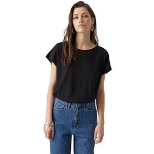 VERO MODA Dames VMPIA SS Wide TOP NOOS T-shirt, Zwart, S, zwart, S