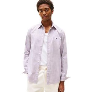 Tommy Hilfiger Heren L/S Shirt, Roze (klassiek roze/meerdere ruitjes), XS