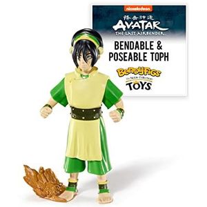 BendyFigs The Noble Collection Avatar Toph - Noble Toys 17 cm buigbare Posable Collectible Pop Figure met Stand en Mini Accessory