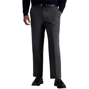 Haggar Pantalon, heren, premium kwaliteit, strijkvrij, kaki, classic-fit, uitbreidbare taille, platte voorkant (normale en grote maten), Donkergrijs, 40W / 29L