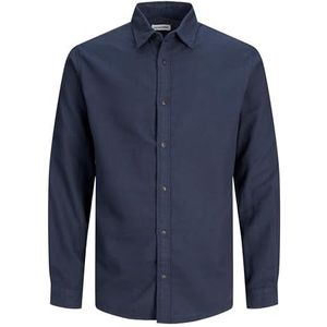 JACK&JONES PLUS Heren Jjplain Fall Solid Shirt Ls Pls Shirt, navy blazer, 3XL