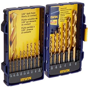 Irwin Tools 4935607 Titanium nitride gecoate high-speed stalen boorset, Pro Case, 15-delig