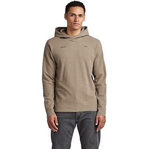 G-STAR RAW Heren Logo Tape Tweeter Hooded T-Shirt, beige/kaki (Dk Lever D250-b416), S