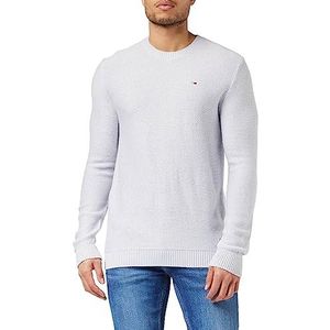 Tommy Jeans Heren TJM Regular Structured Sweater, Zilver Grijs Htr, XXL