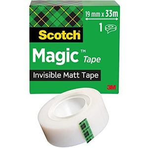 Scotch M8101910 tape Magic 810 cellulose acetaat, mat & onzichtbaar Magic 19 mm x 33 m mat/onzichtbaar