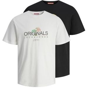 JACK&JONES JUNIOR T-shirt voor jongens, Helder Wit/Pack: w. Black, 110 cm
