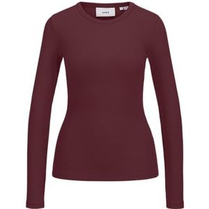 JACK & JONES Jxfreya STR Ls Rib Tee JRS Noos, Cabernet, XS