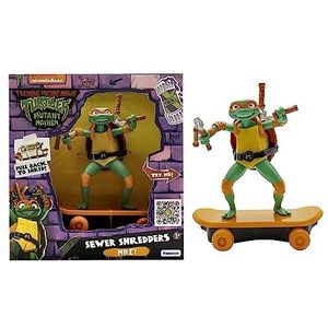 TMNT Ninja Turtles - Sewer Shredders Michelangelo op Skate met terugslag en gevechtsmodaliteit. Movie Style