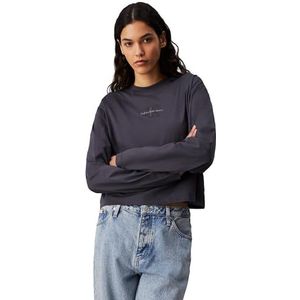 Calvin Klein oversized fit shirt met lange mouwen voor dames, Zwart (Ebbenhout), L