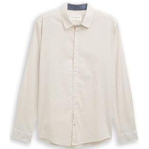 TOM TAILOR heren overhemd, 38972 - White Mini Spike Design, XL
