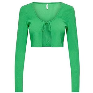 ONLELLA L/S Short TIE Cardigan JRS, Kelly Green, S