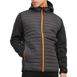 Bestseller A/S JJEMULTI Quilted Jacket NOOS gewatteerde jas voor heren, asfalt/detail: zwarte mouwen, XL, Asfalt/detail: zwarte mouwen, XL