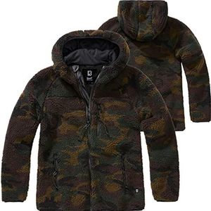 Brandit Teddy fleece jas met capuchon voor dames, winterjas, jacht, outdoor, fleece jas, woodland, 3XL