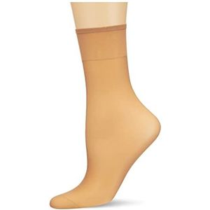 Nur Die Sokken zijdefijn 15 DEN transparant nylon fijne sokken zijdeachtig glanzend brede comfortabele band dames, amber, Eén Maat