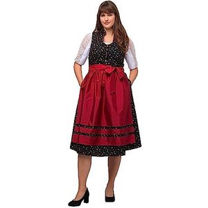 Ulla Popken Dames Dirndl Viola knopen jurk, zwart, 44