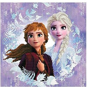 Diamond Dotz CD-851901209 Disney Frozen II, Sisters"", ca. 40 x 40 cm groot, Diamond Painting, schilderen met diamanten, fonkelend beeld om zelf vorm te geven, voor kinderen en volwassenen