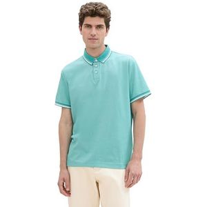 TOM TAILOR Basic Piqué poloshirt voor heren, 35272 - Meadow Teal, M