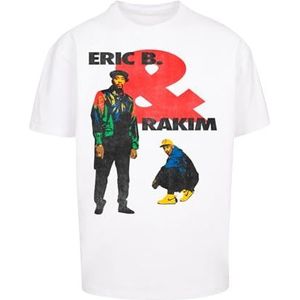 Mister Tee Upscale heren T-shirt Eric B & Rakim Sweat The Technique oversized T-shirt, T-shirt met opdruk, oversized fit, katoen, wit, L